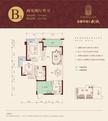金都华府2期2室2厅2卫79.42平户型
