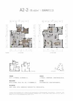 华润置地未来之城1期4室2厅3卫402.00平户型