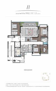 紫境府3期4室3厅3卫183.00平户型