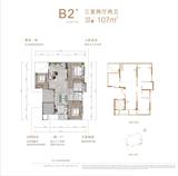 聚亿玺悦府1期 3室2厅2卫 107.00平米