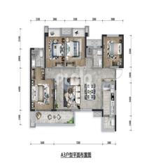 花屿岛澜庭4室2厅2卫129.00平户型