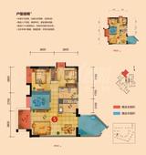 富力桃园2期 2室2厅1卫 88.95平米
