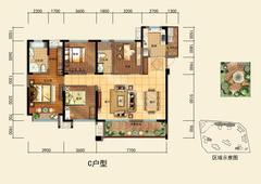 中洲中央城邦4室2厅2卫166.02平户型