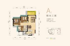 明信·仕林悦府1期3室2厅1卫82.93平户型