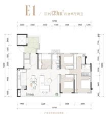 翰林府1期4室2厅2卫139.00平户型