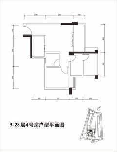上景·东方邸1期2室1厅1卫59.95平户型