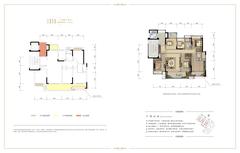 新城悦隽盛世城1期3室2厅2卫135.00平户型