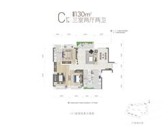 开元观澜东著小区1期3室2厅2卫130.00平户型